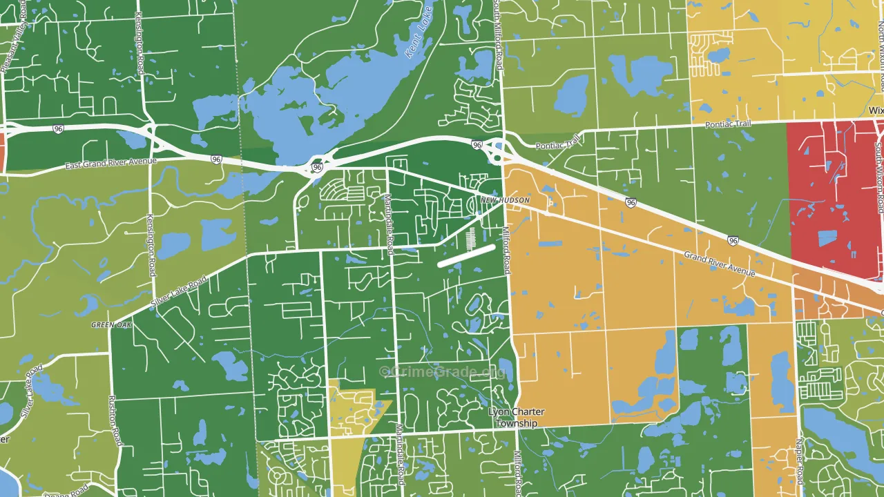 New Hudson, MI Map of Drug-Related Crime Rates