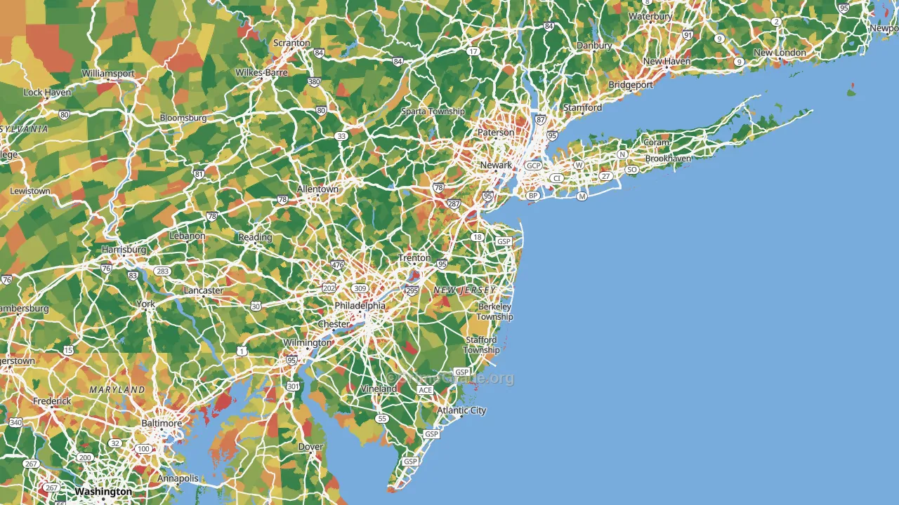 New Jersey Map of Drug-Related Crime Rates