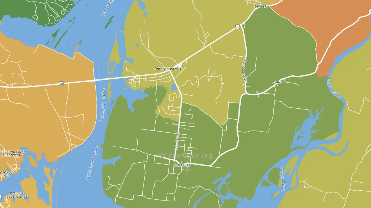 New Johnsonville, TN Map of Drug-Related Crime Rates