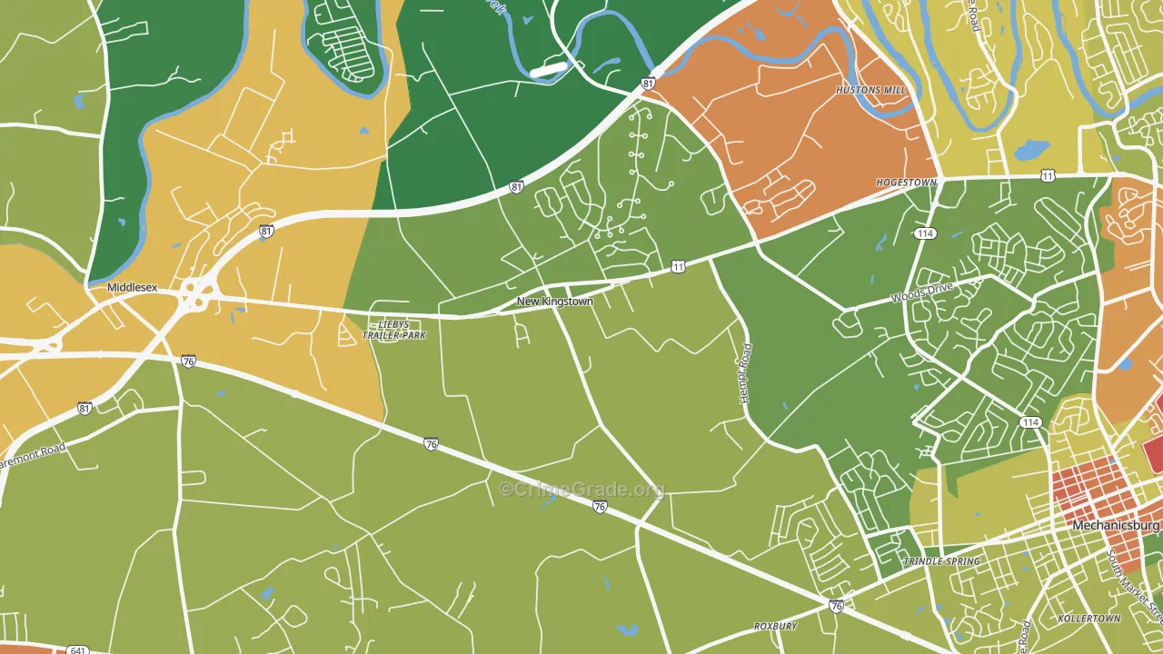 New Kingstown, PA Map of Drug-Related Crime Rates