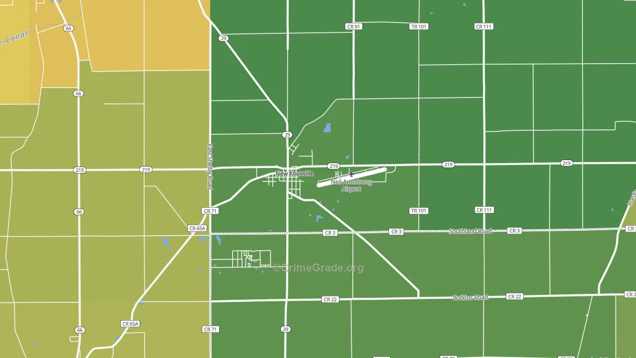 New Knoxville, OH Map of Drug-Related Crime Rates