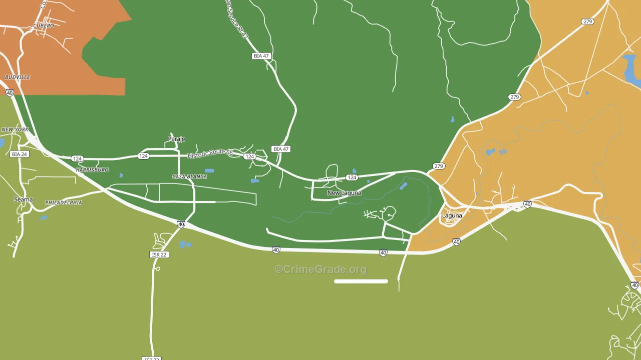 New Laguna, NM Map of Drug-Related Crime Rates