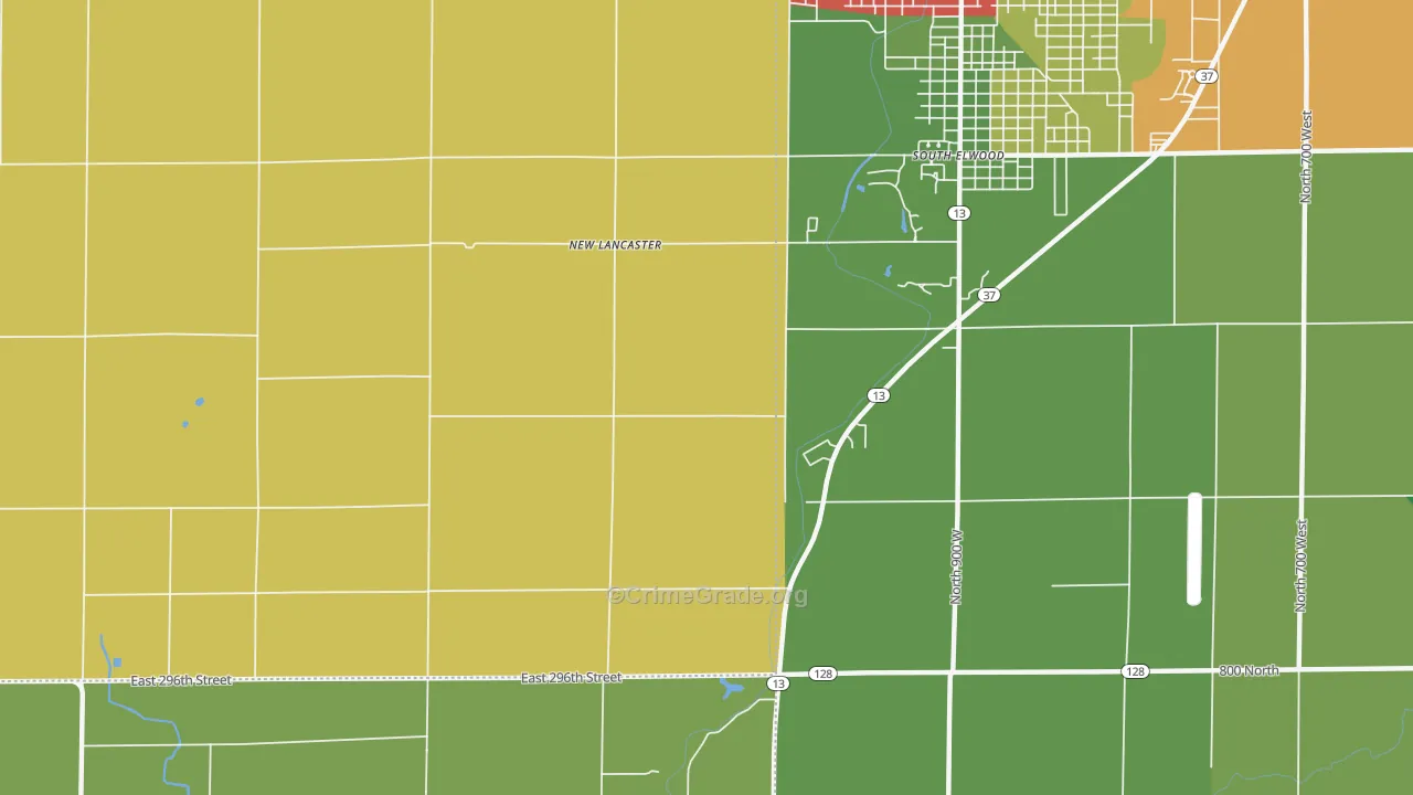 New Lancaster, IN Map of Drug-Related Crime Rates