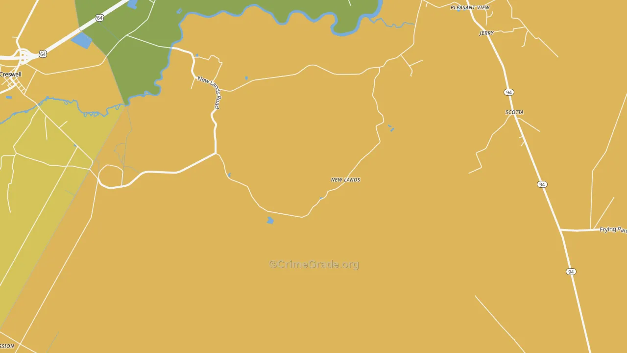 New Lands, NC Map of Drug-Related Crime Rates