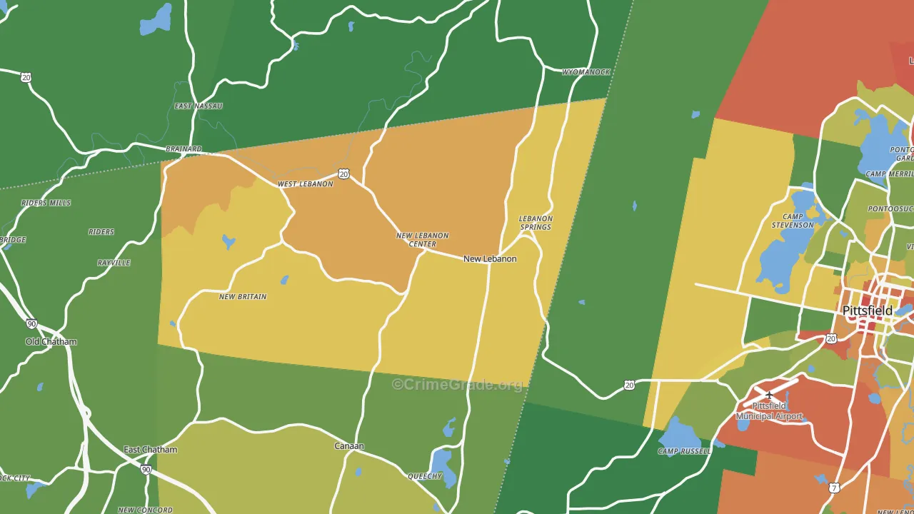 New Lebanon, NY Map of Drug-Related Crime Rates