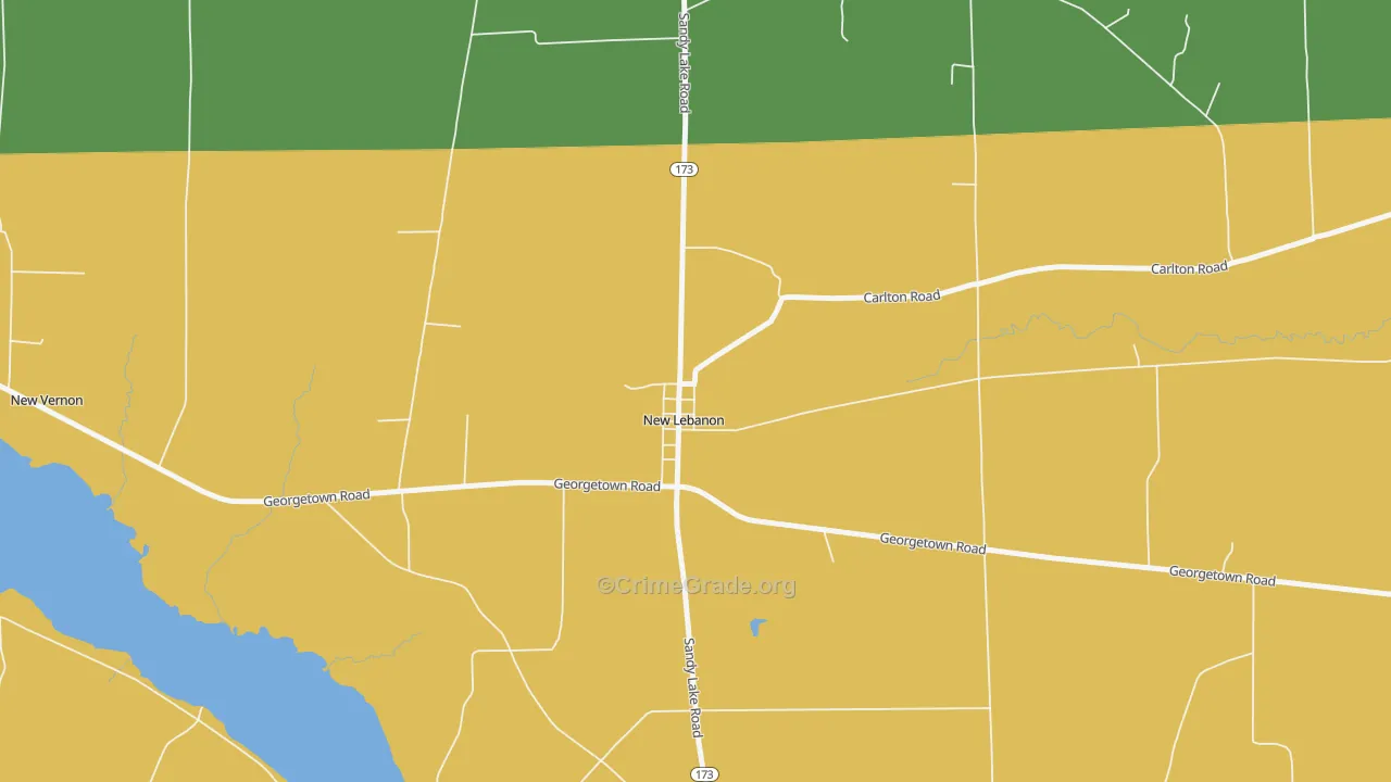 New Lebanon, PA Map of Drug-Related Crime Rates