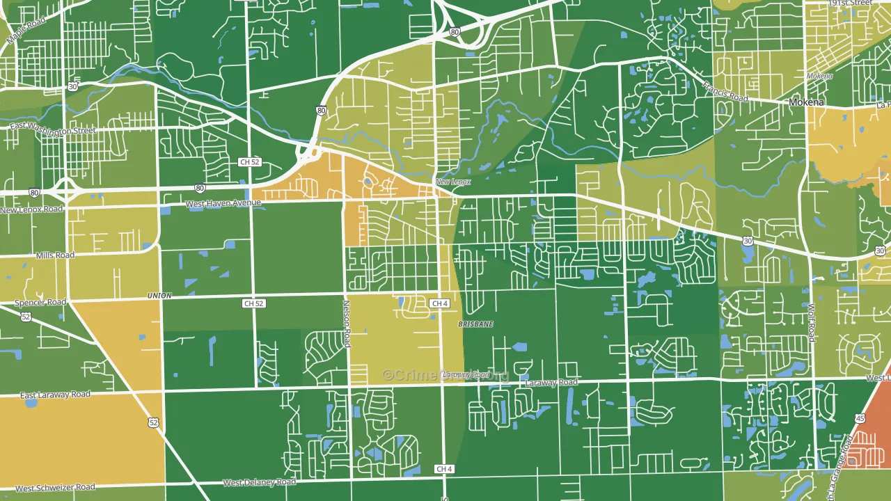 New Lenox, IL Map of Drug-Related Crime Rates