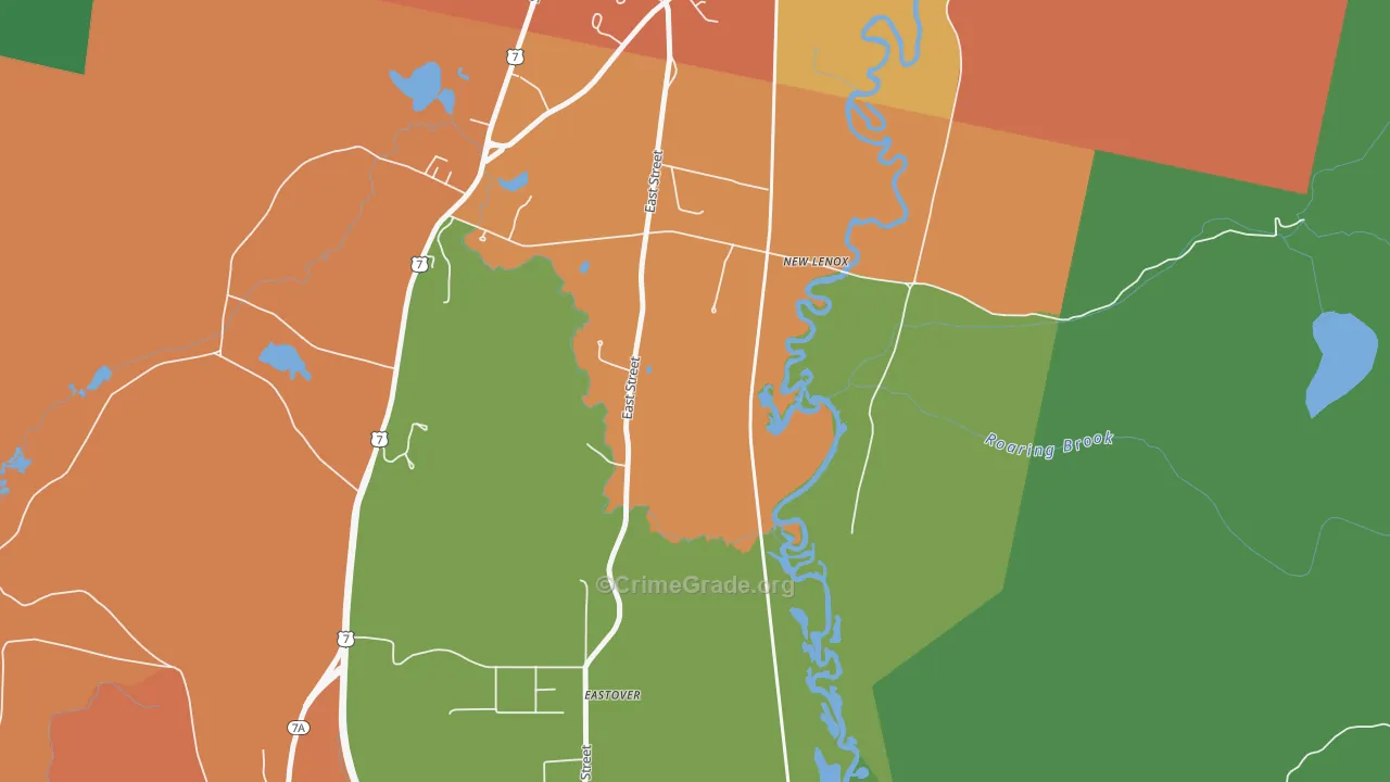 New Lenox, MA Map of Drug-Related Crime Rates