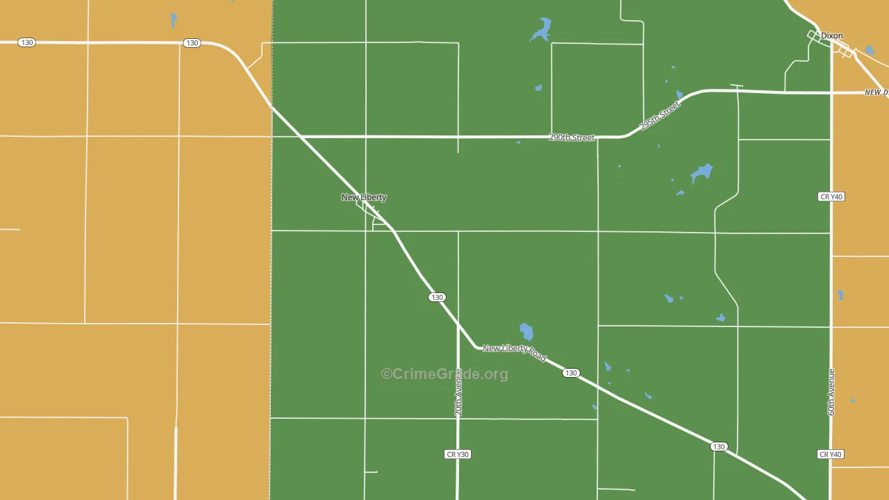 New Liberty, IA Map of Drug-Related Crime Rates
