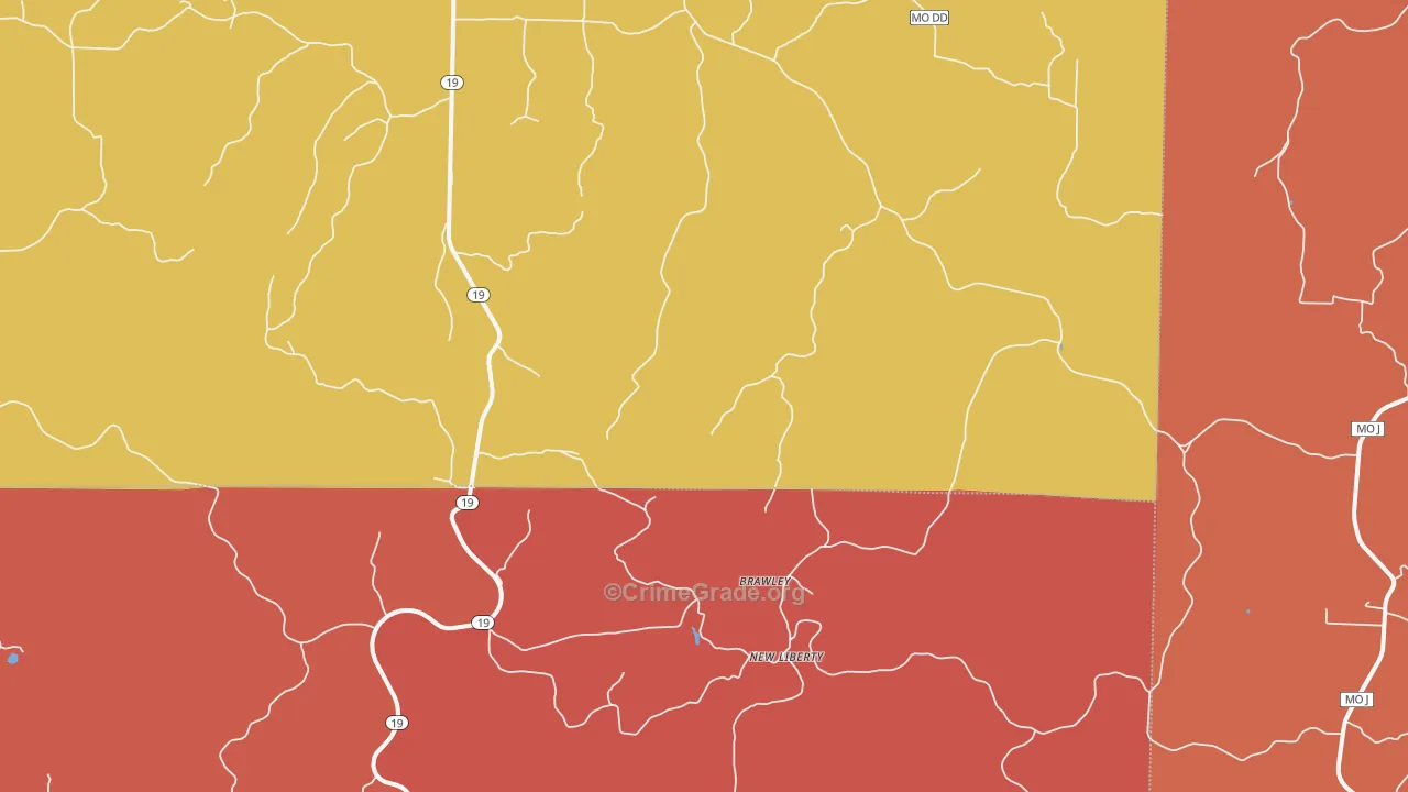 New Liberty, MO Map of Drug-Related Crime Rates