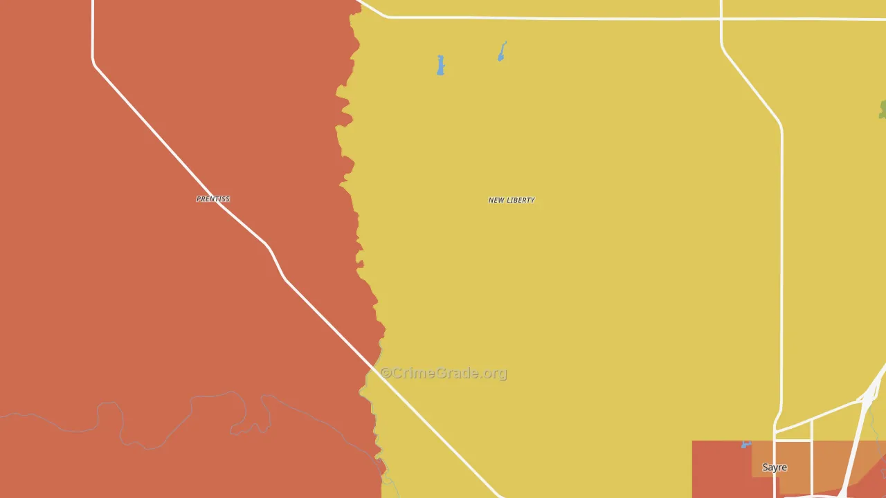 New Liberty, OK Map of Drug-Related Crime Rates