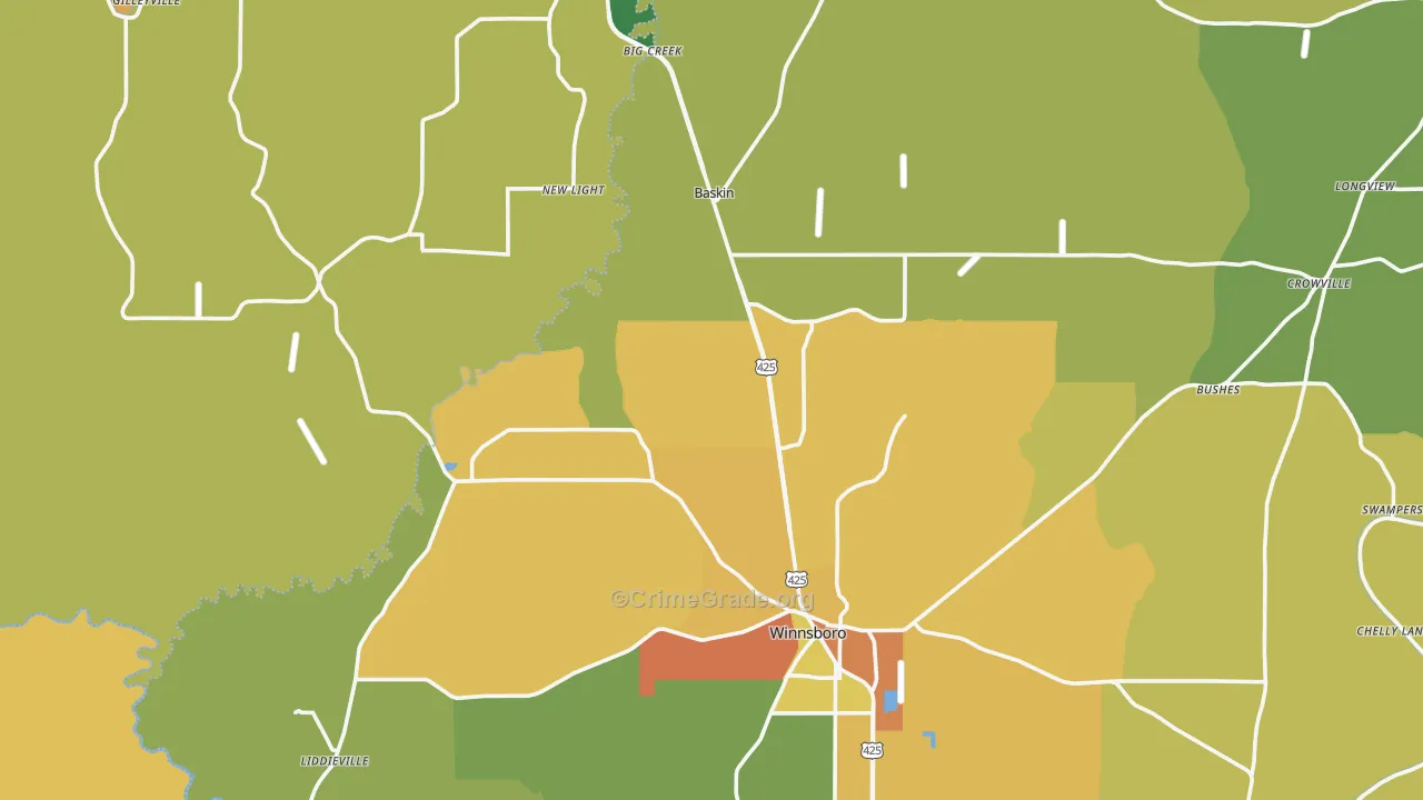 New Light, LA Map of Drug-Related Crime Rates