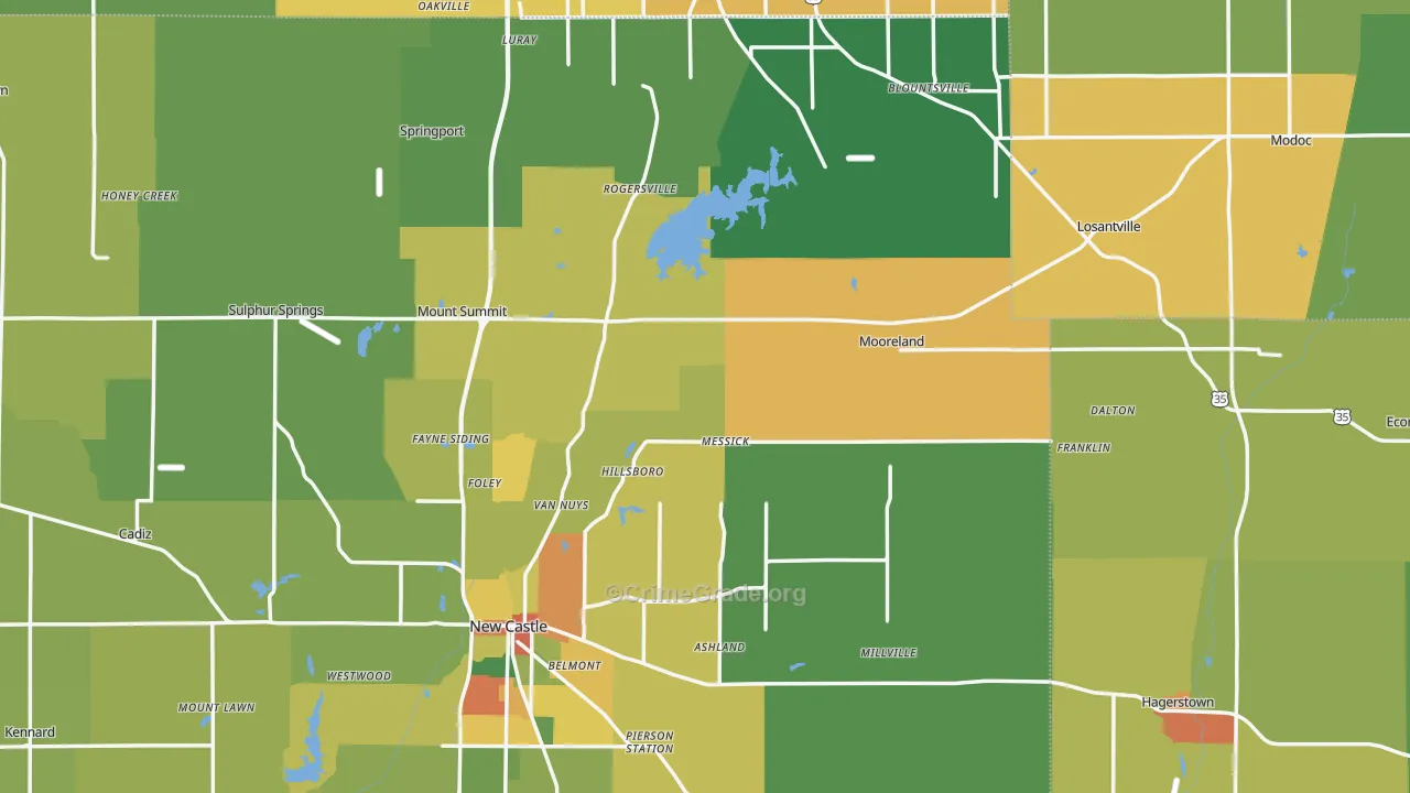 New Lisbon, IN Map of Drug-Related Crime Rates