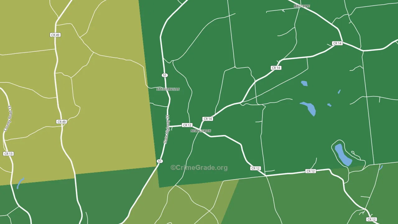 New Lisbon, NY Map of Drug-Related Crime Rates
