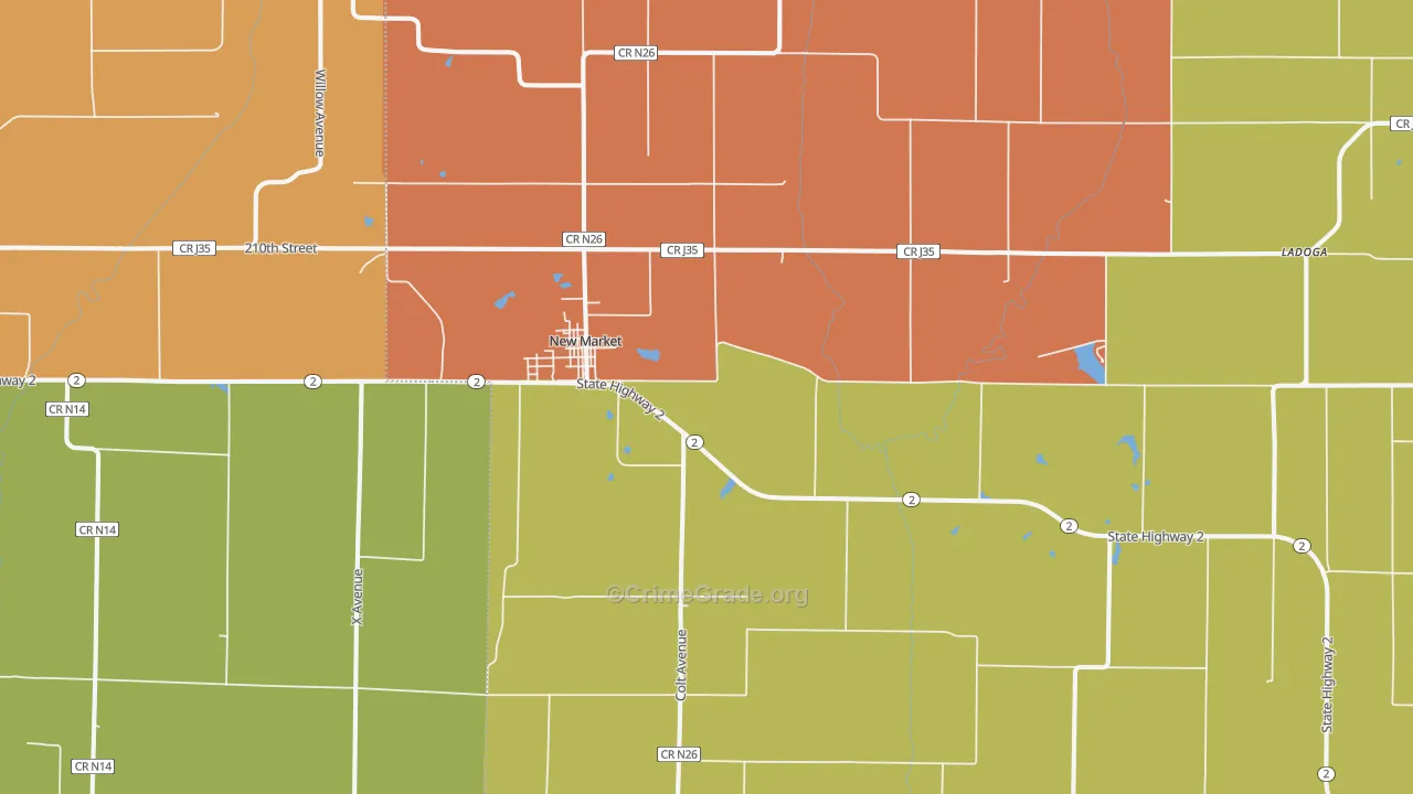New Market, IA Map of Drug-Related Crime Rates