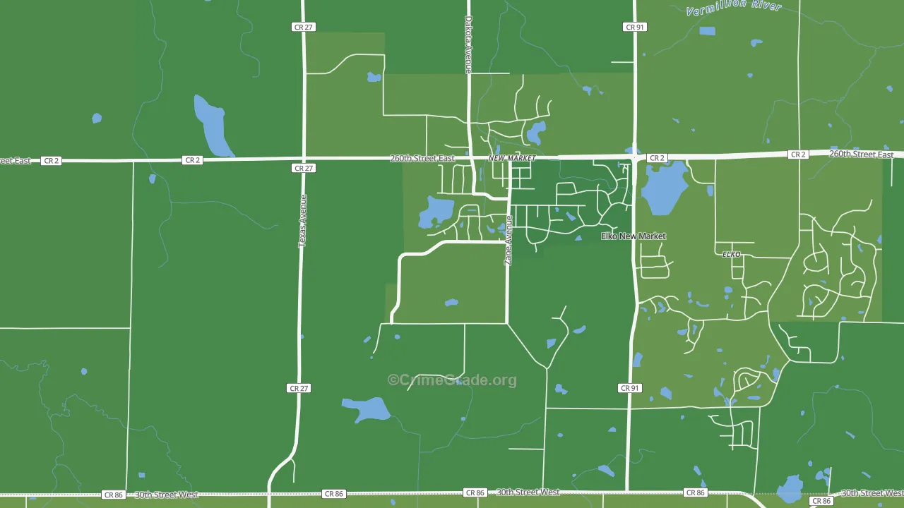 New Market, MN Map of Drug-Related Crime Rates