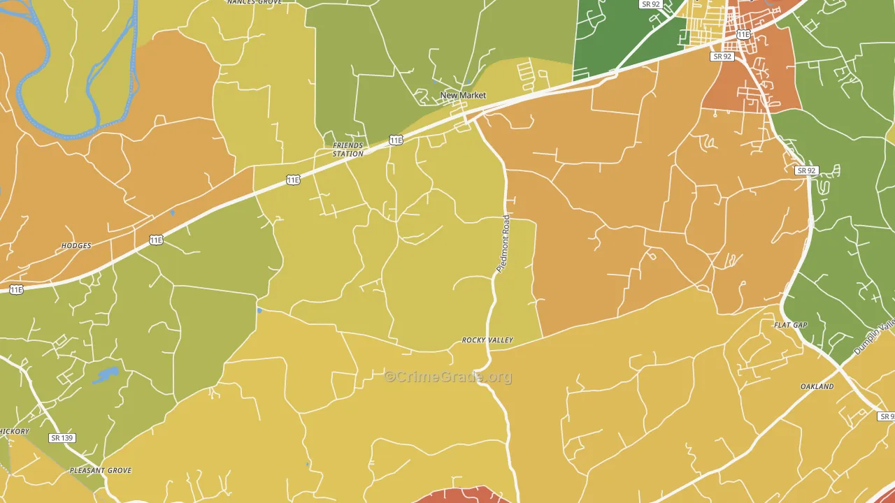 New Market, TN Map of Drug-Related Crime Rates