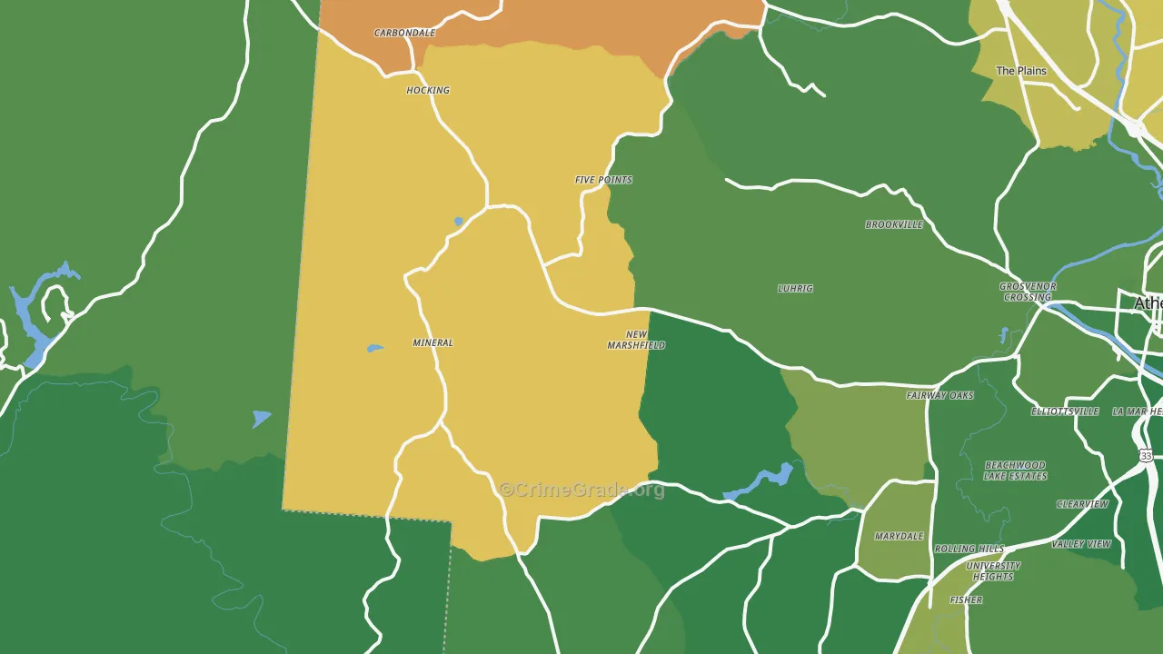 New Marshfield, OH Map of Drug-Related Crime Rates