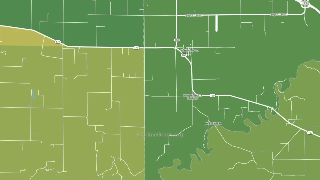 New Memphis, IL Map of Drug-Related Crime Rates