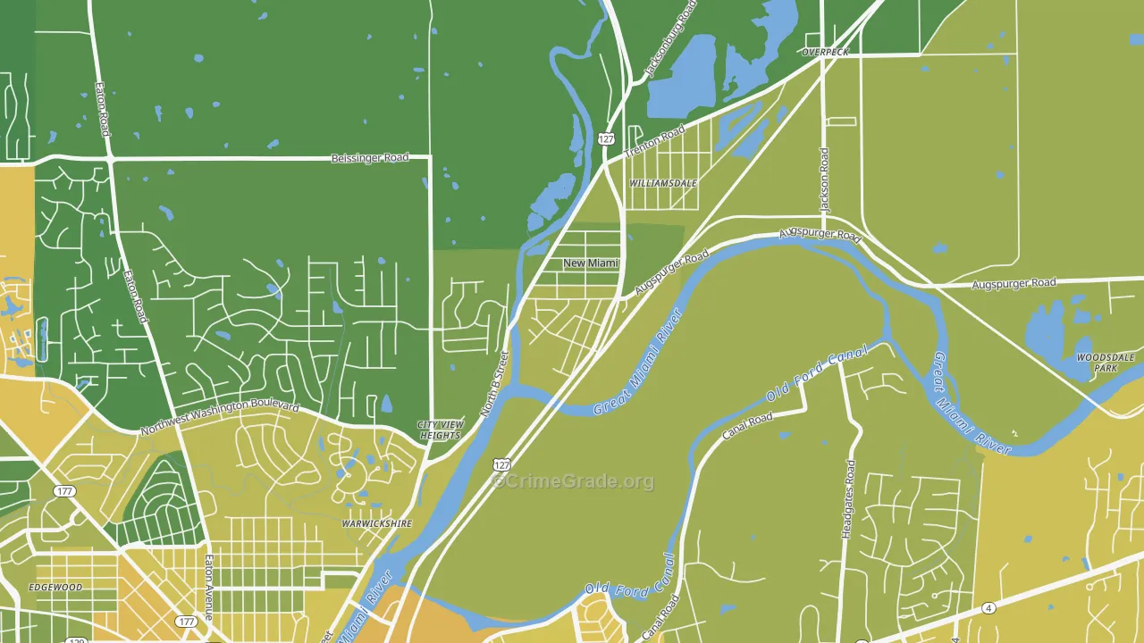 New Miami, OH Map of Drug-Related Crime Rates