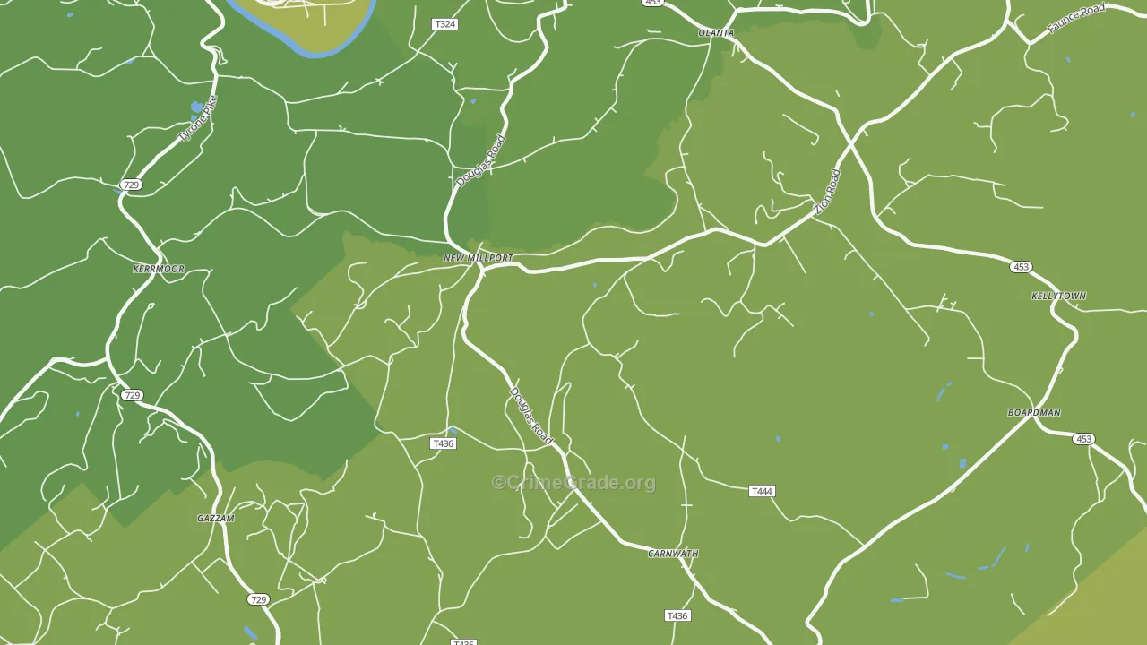 New Millport, PA Map of Drug-Related Crime Rates