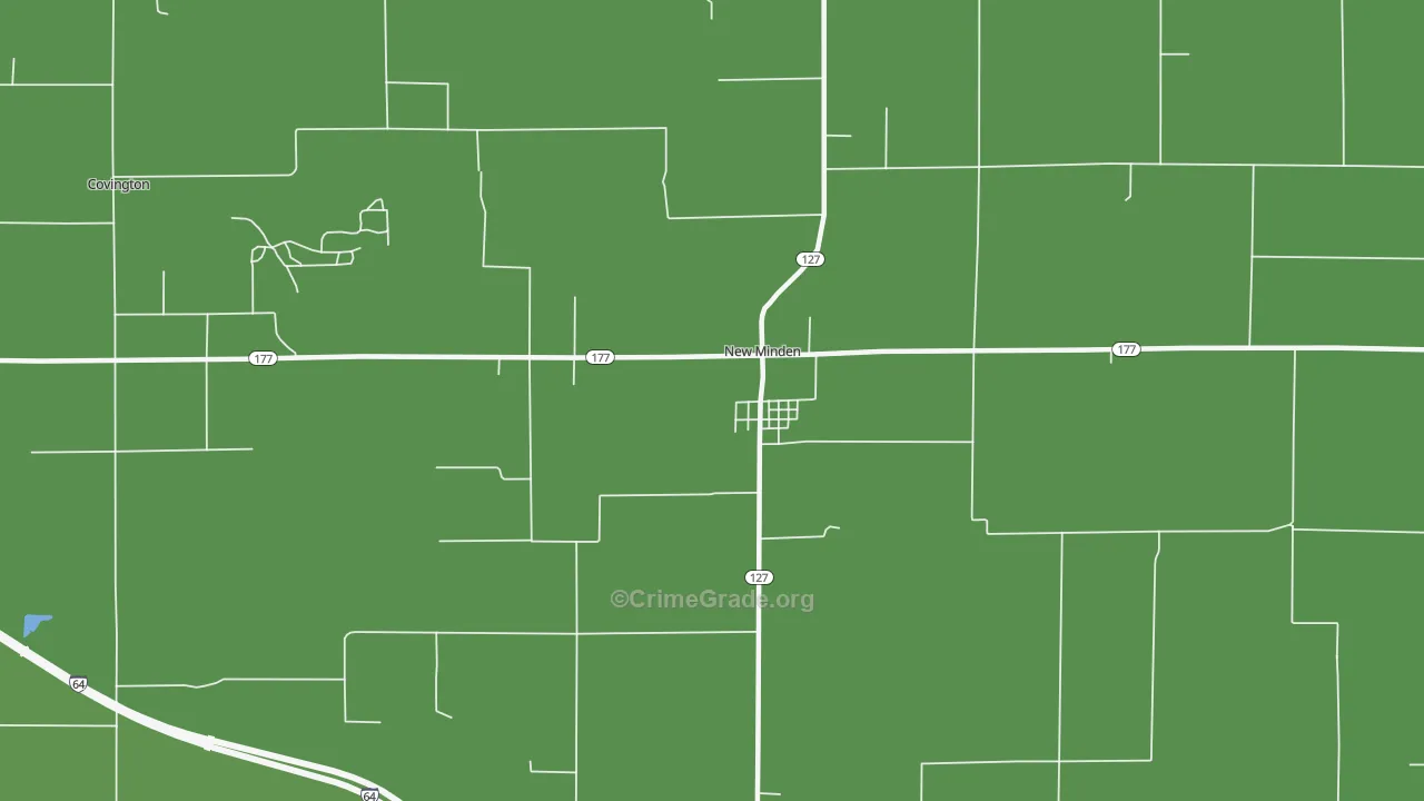 New Minden, IL Map of Drug-Related Crime Rates