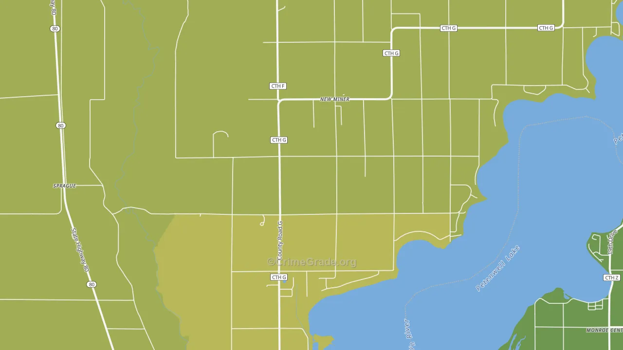 New Miner, WI Map of Drug-Related Crime Rates