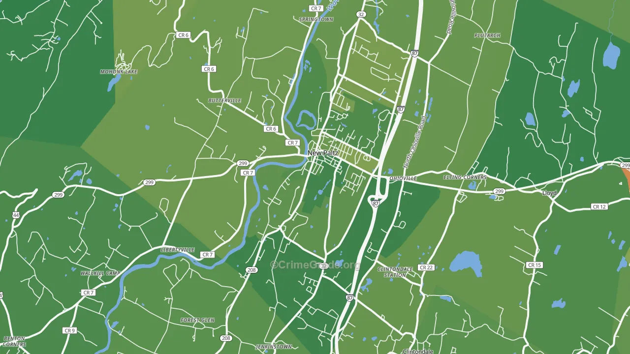 New Paltz, NY Map of Drug-Related Crime Rates