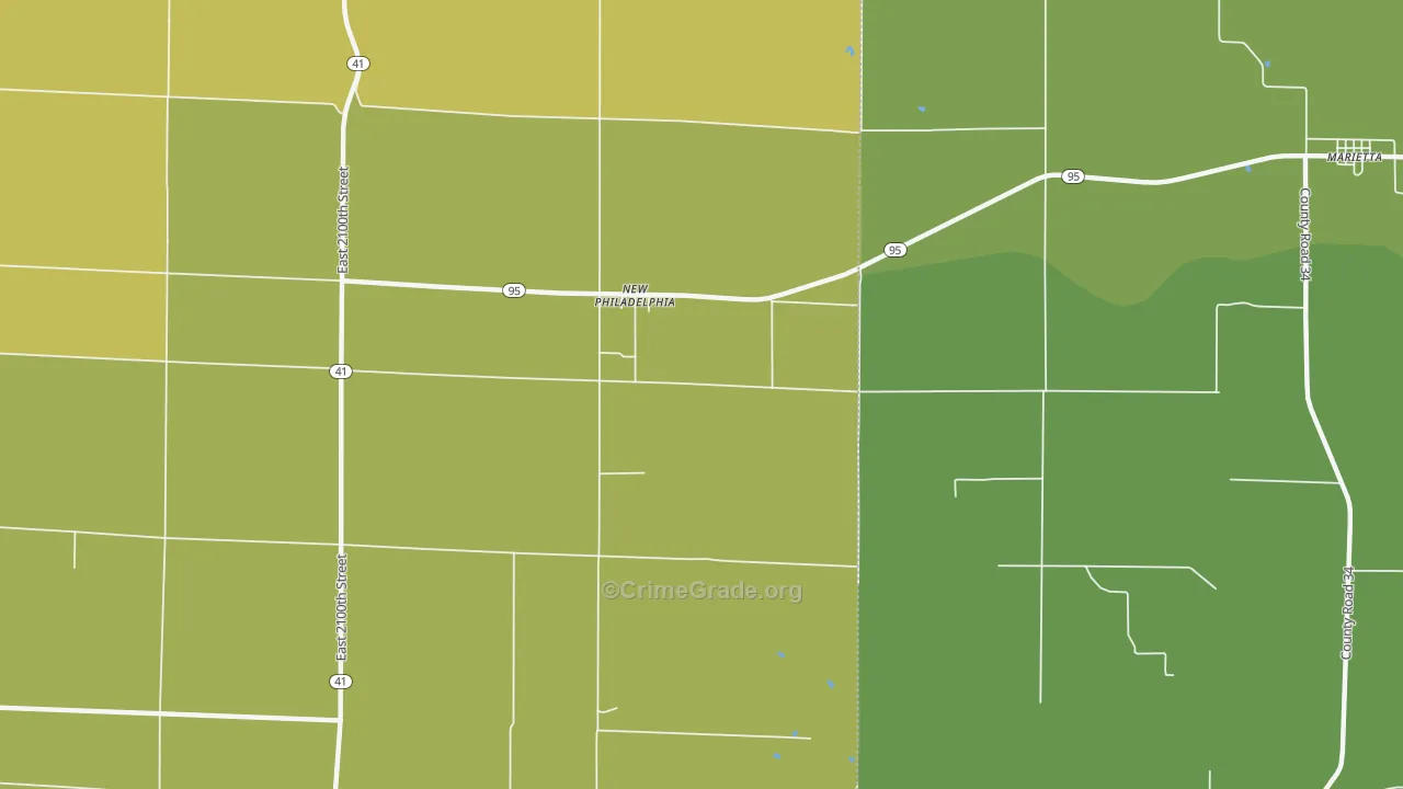 New Philadelphia, IL Map of Drug-Related Crime Rates