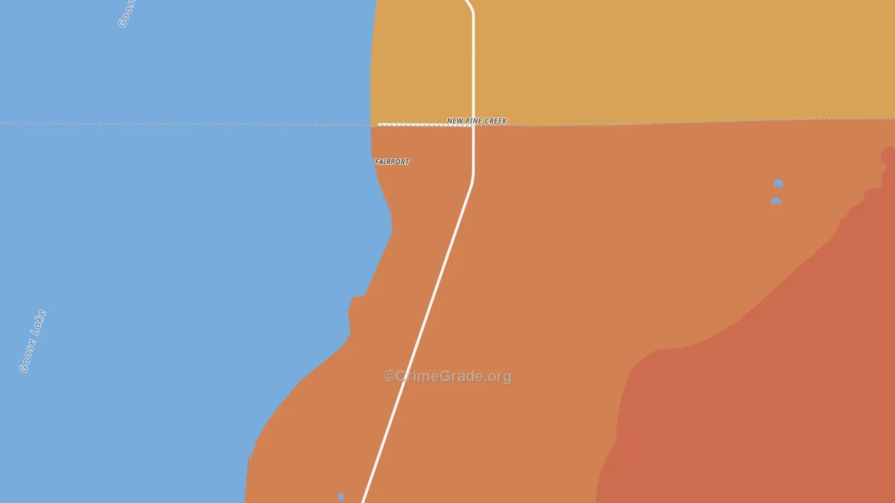 New Pine Creek, CA Map of Drug-Related Crime Rates
