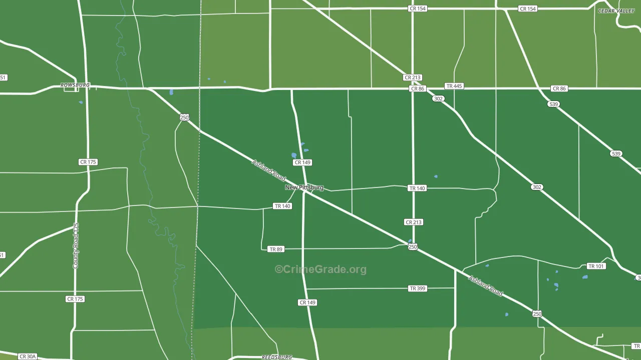 New Pittsburg, OH Map of Drug-Related Crime Rates