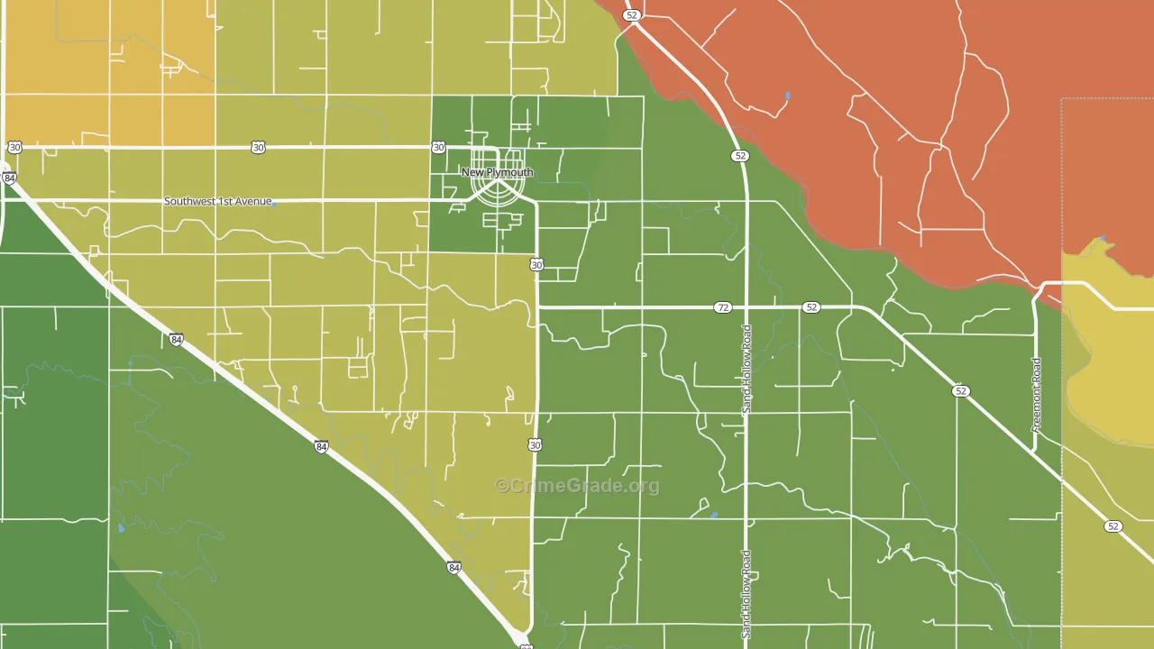 New Plymouth, ID Map of Drug-Related Crime Rates