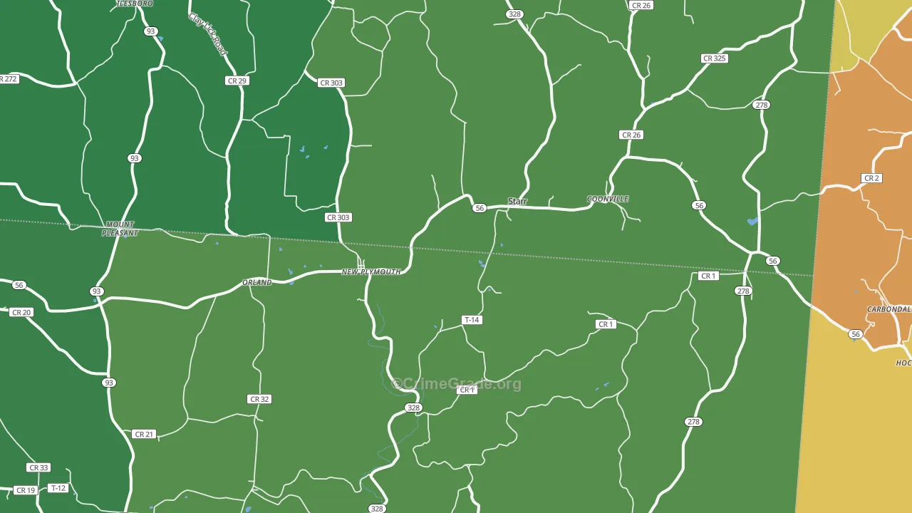 New Plymouth, OH Map of Drug-Related Crime Rates