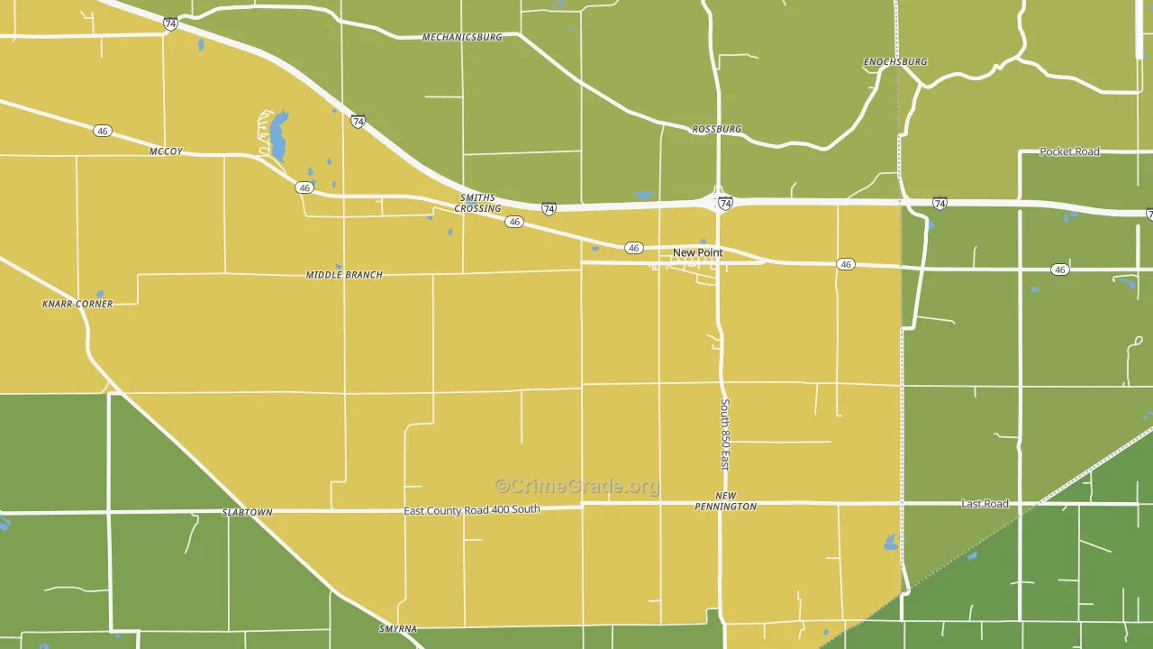 New Point, IN Map of Drug-Related Crime Rates
