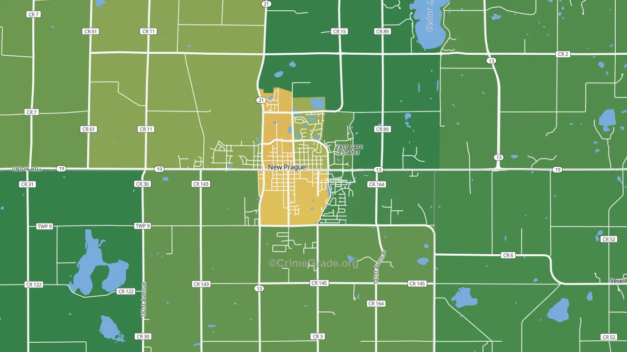 New Prague, MN Map of Drug-Related Crime Rates