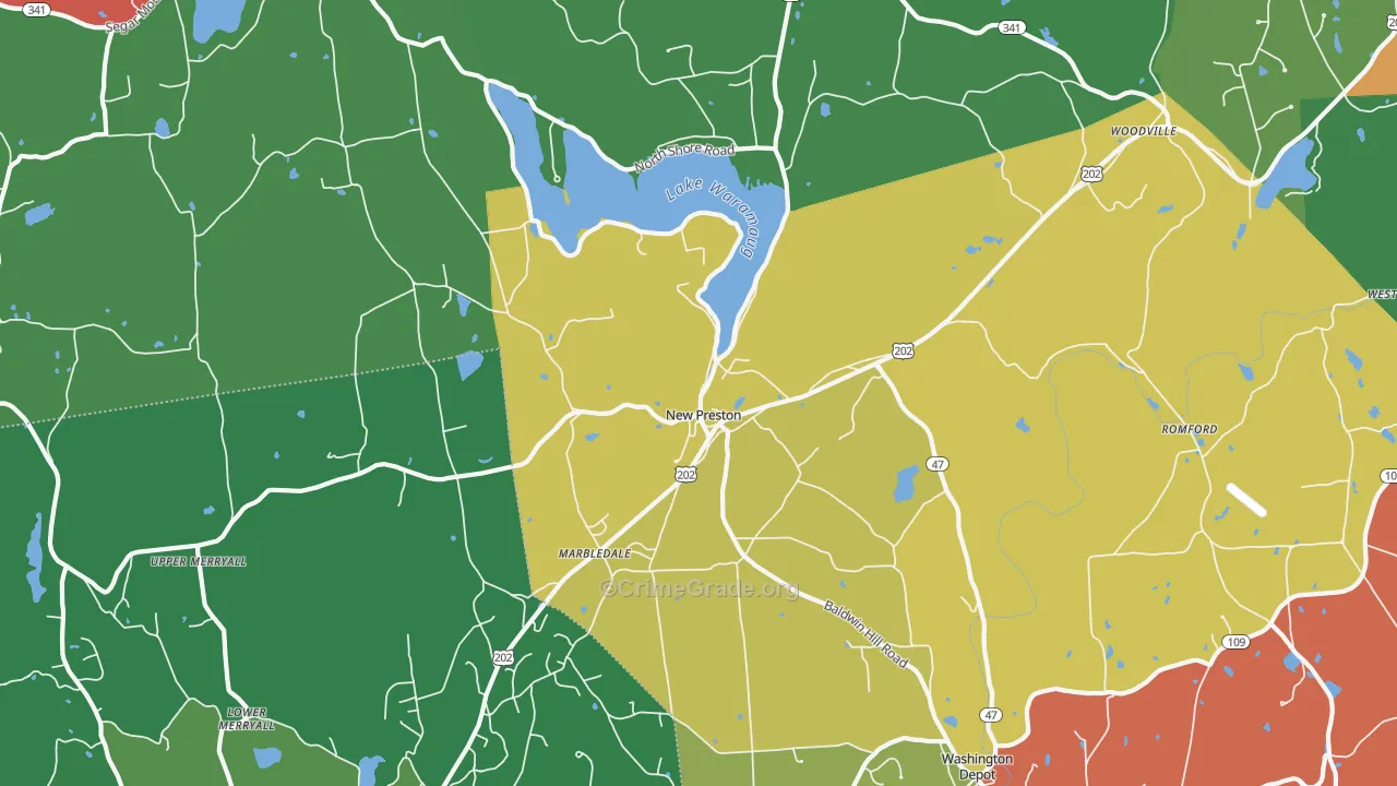 New Preston-Marble Dale, CT Map of Drug-Related Crime Rates