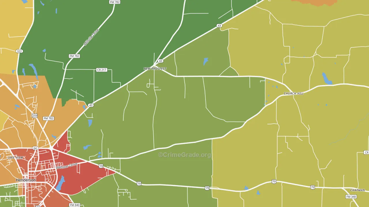 New Prospect, TX Map of Drug-Related Crime Rates
