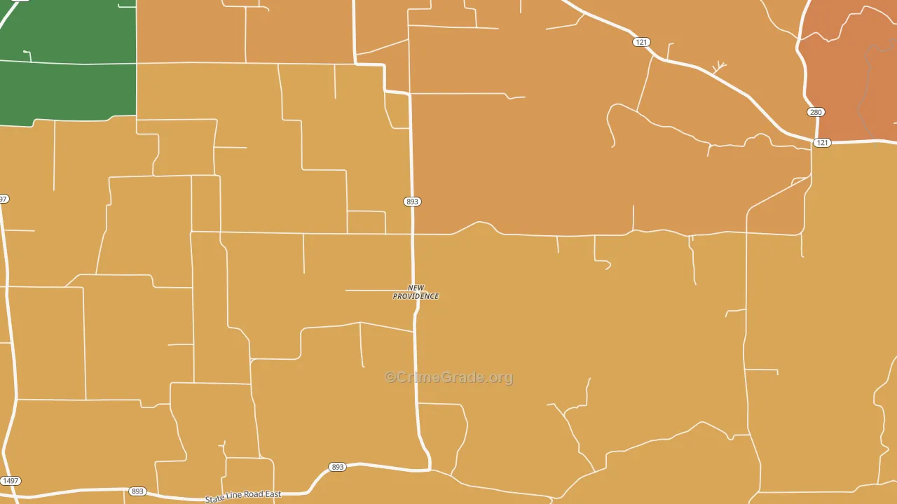 New Providence, KY Map of Drug-Related Crime Rates