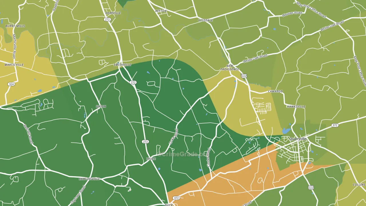 New Providence, PA Map of Drug-Related Crime Rates