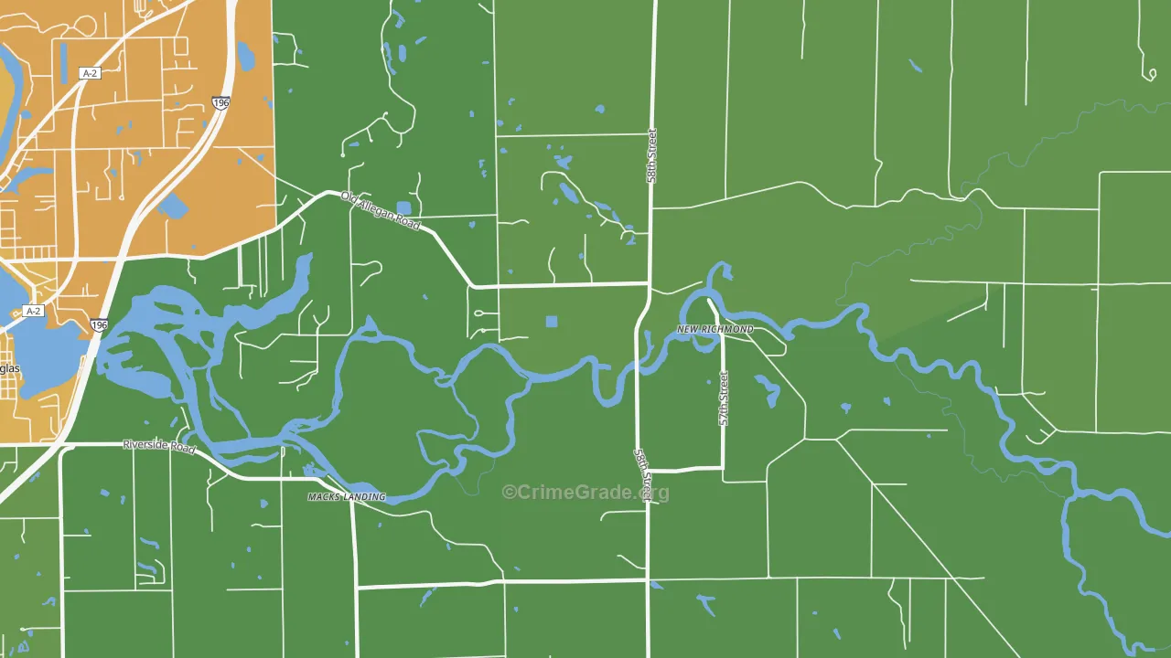New Richmond, MI Map of Drug-Related Crime Rates