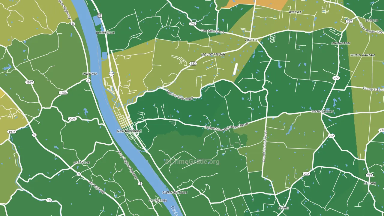 New Richmond, OH Map of Drug-Related Crime Rates