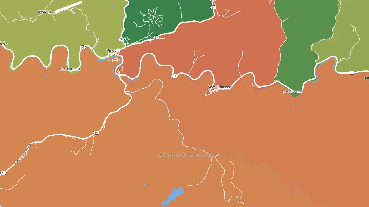 New Richmond, WV Map of Drug-Related Crime Rates