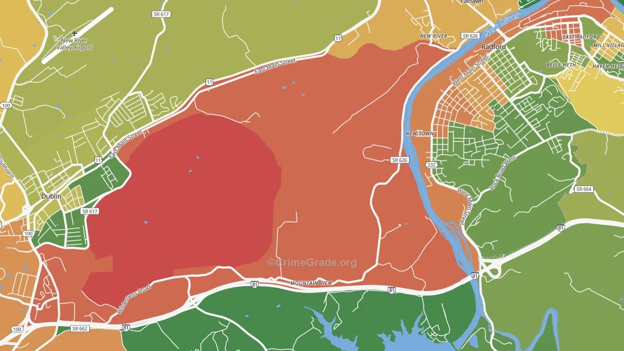 New River, VA Map of Drug-Related Crime Rates