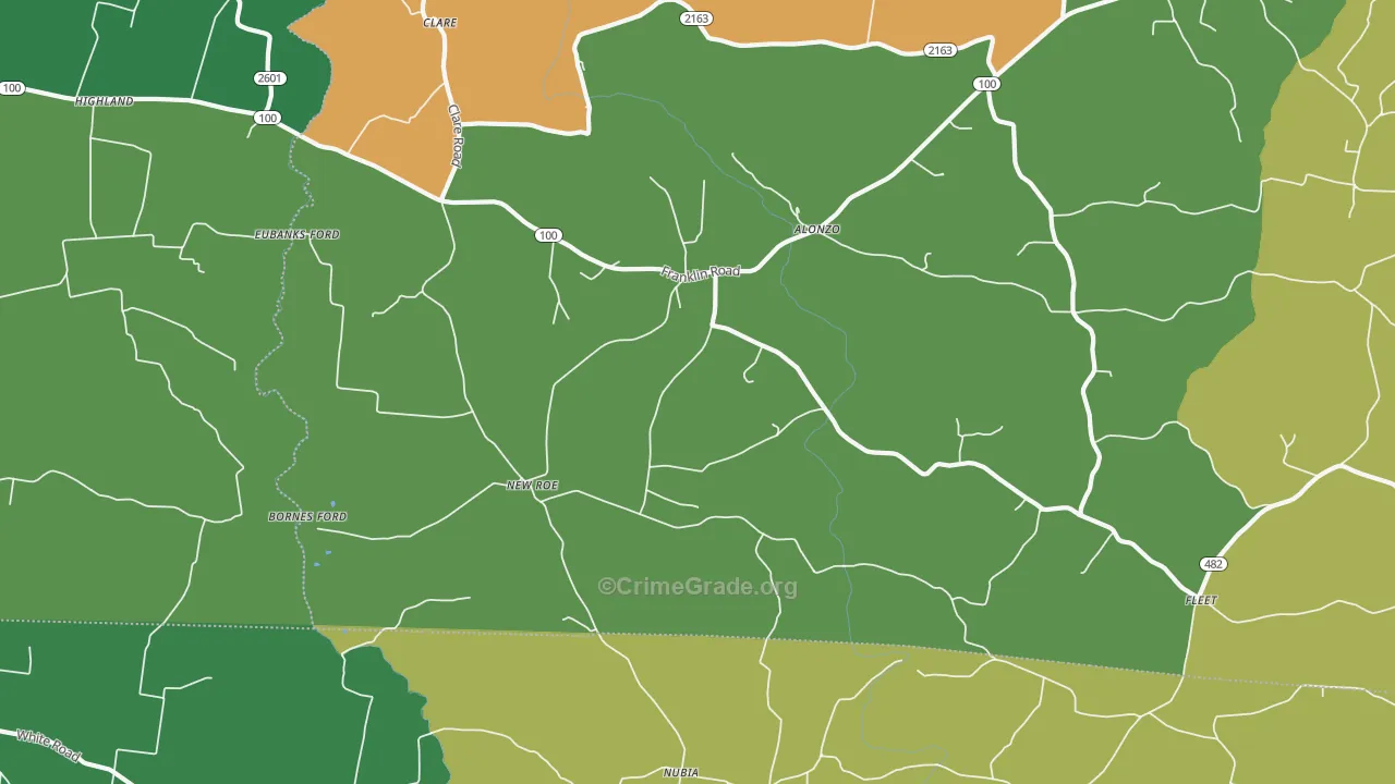 New Roe, KY Map of Drug-Related Crime Rates