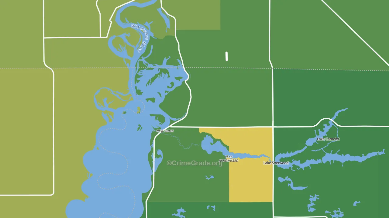 New Rome, WI Map of Drug-Related Crime Rates