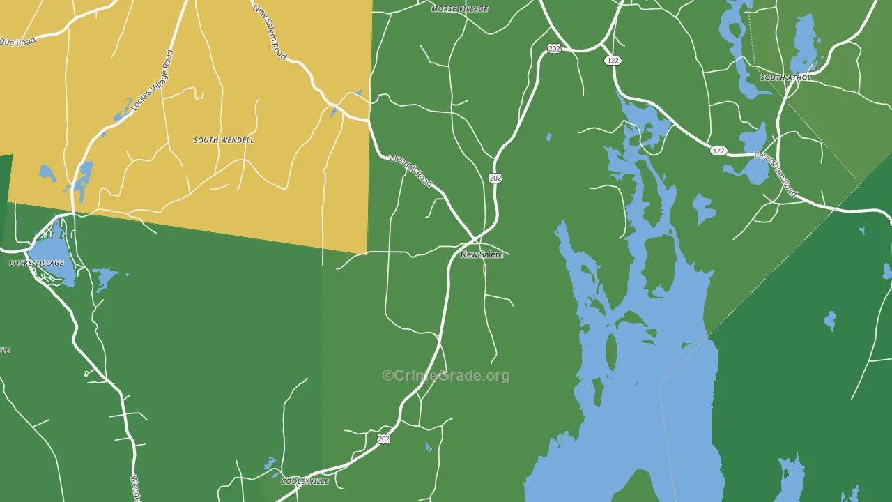 New Salem, MA Map of Drug-Related Crime Rates