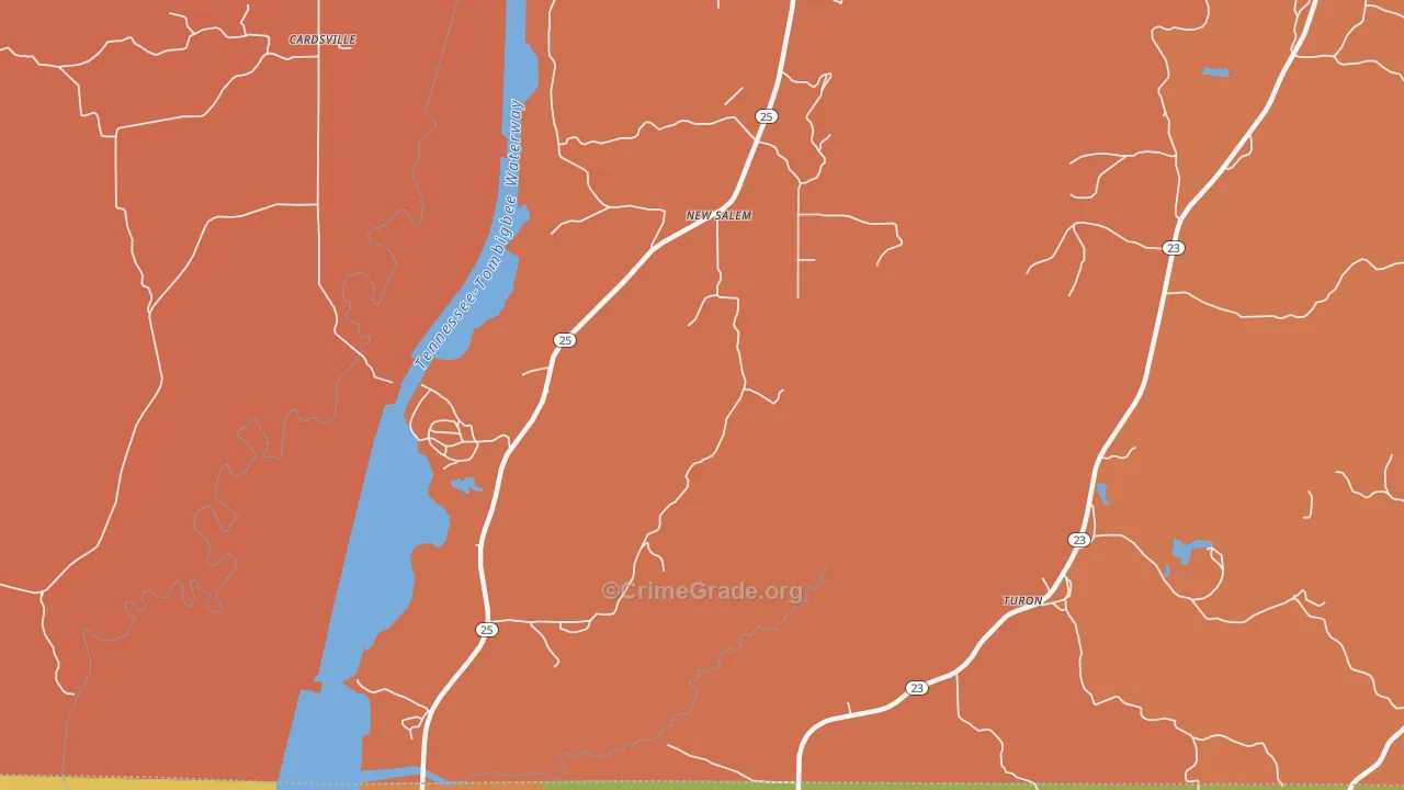 New Salem, MS Map of Drug-Related Crime Rates
