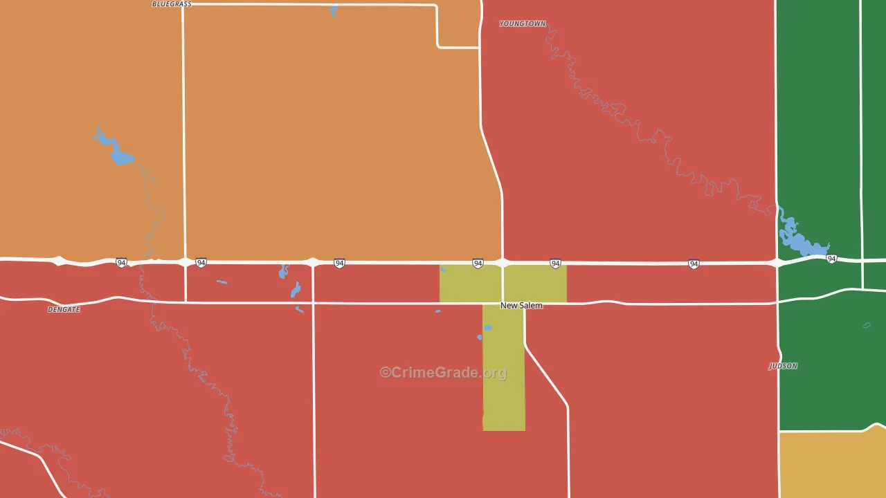 New Salem, ND Map of Drug-Related Crime Rates