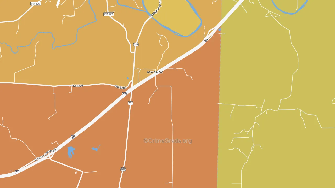 New Salem, TX Map of Drug-Related Crime Rates