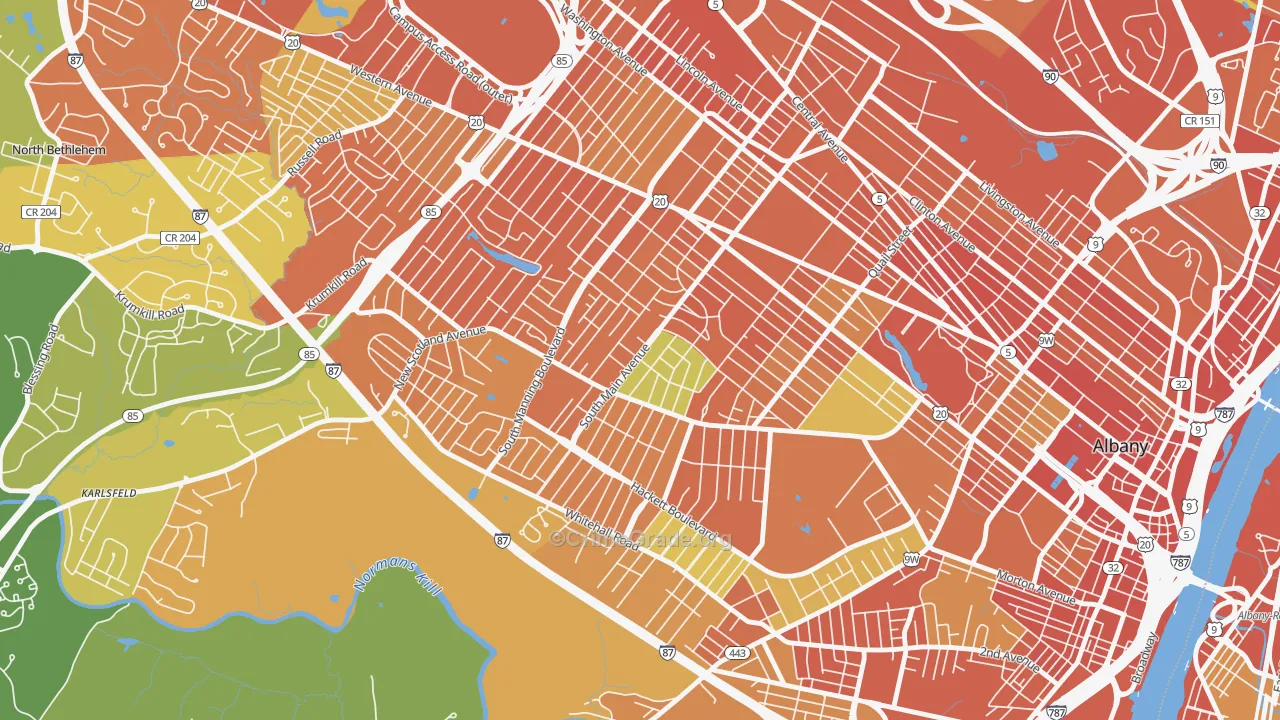 New Scotland-Woodlawn, Albany, NY Map of Drug-Related Crime Rates